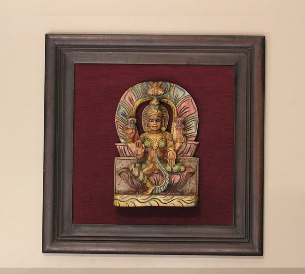 Wooden Laxmi In Frame