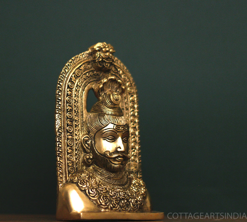 Brass Shiva Face In Prabhawali