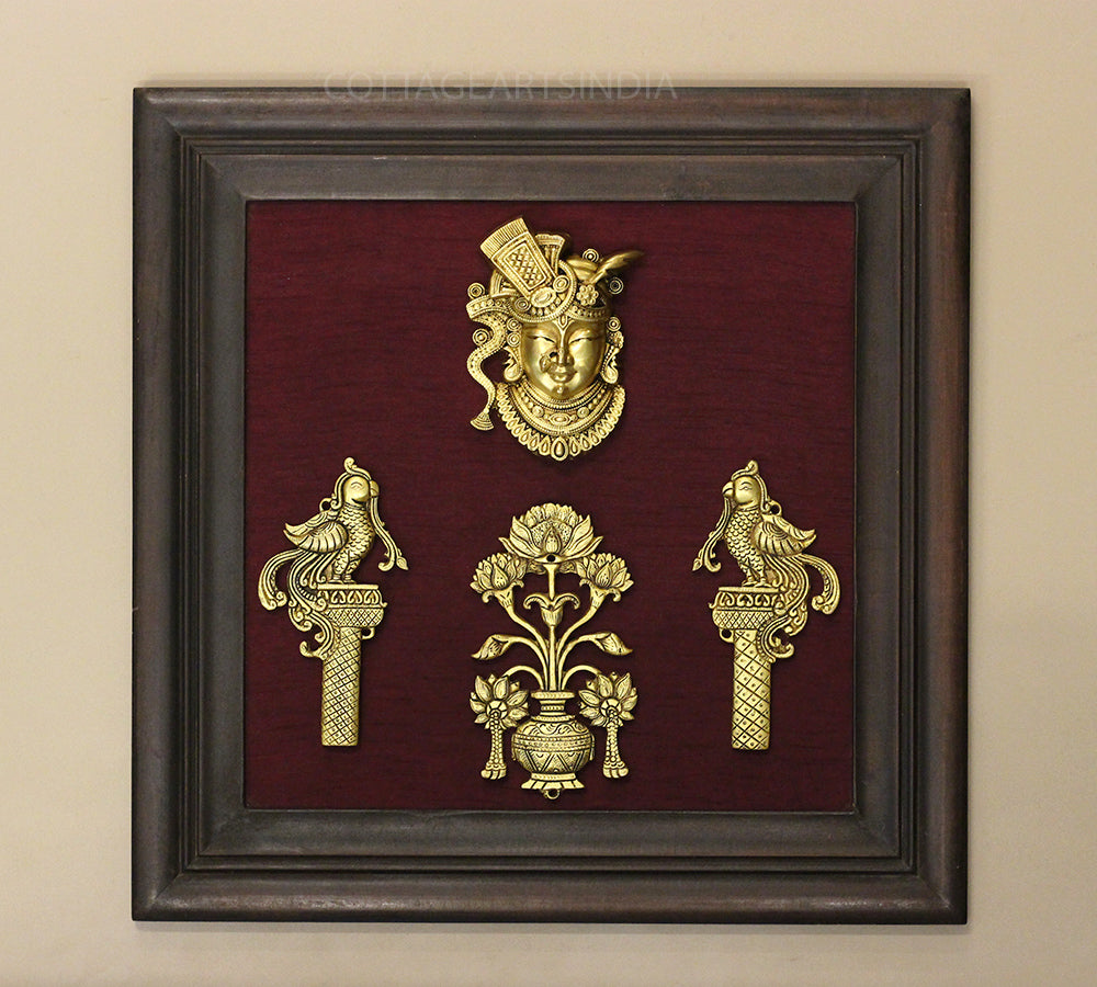 Brass Decor In Wooden Frame Big