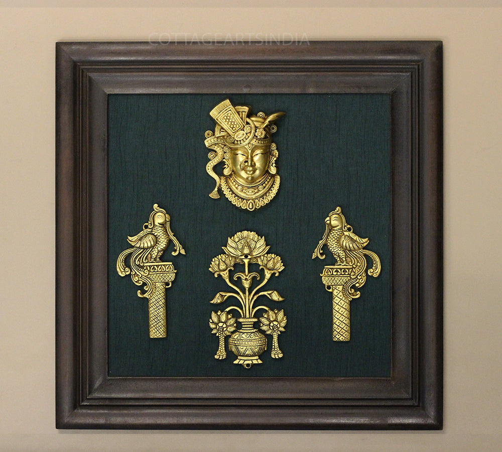 Brass Decor In Wooden Frame Big