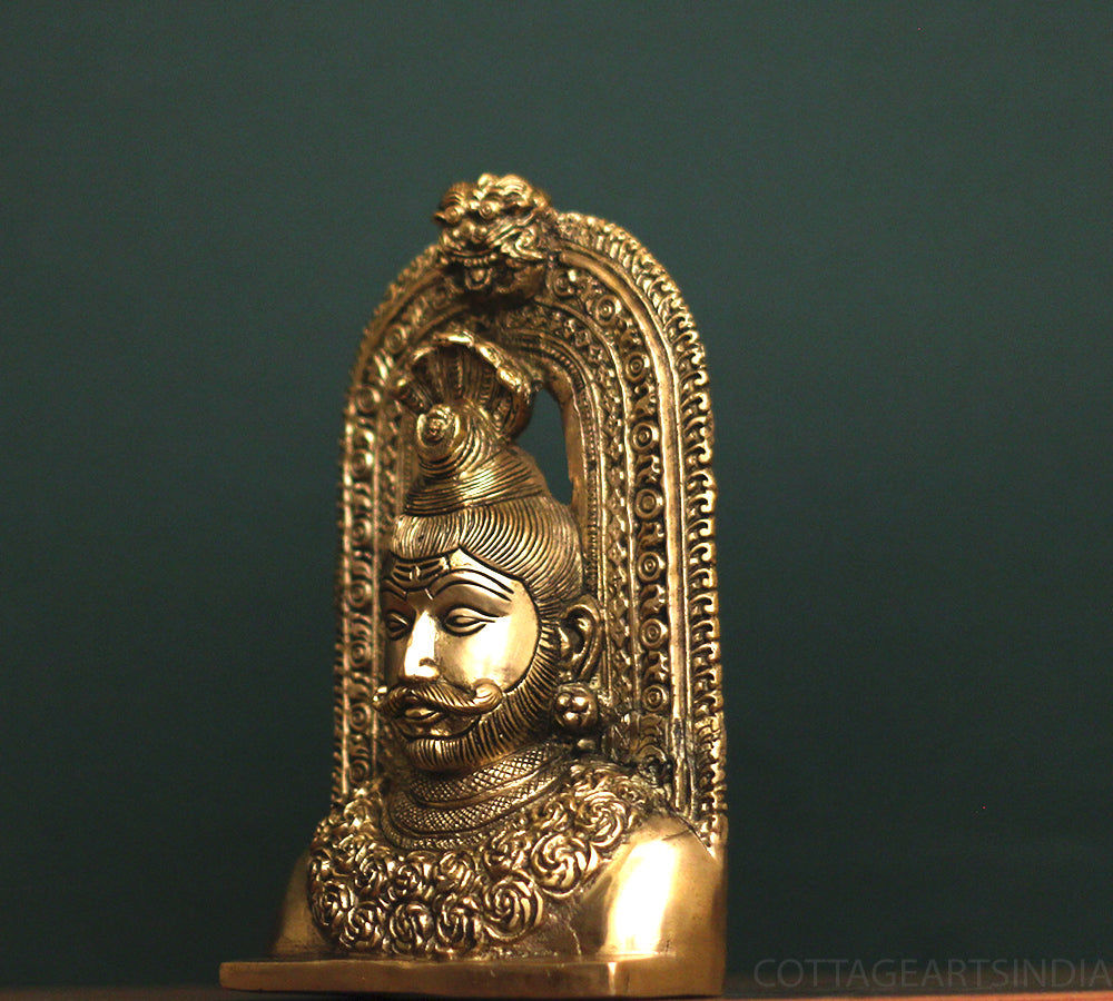 Brass Shiva Face In Prabhawali