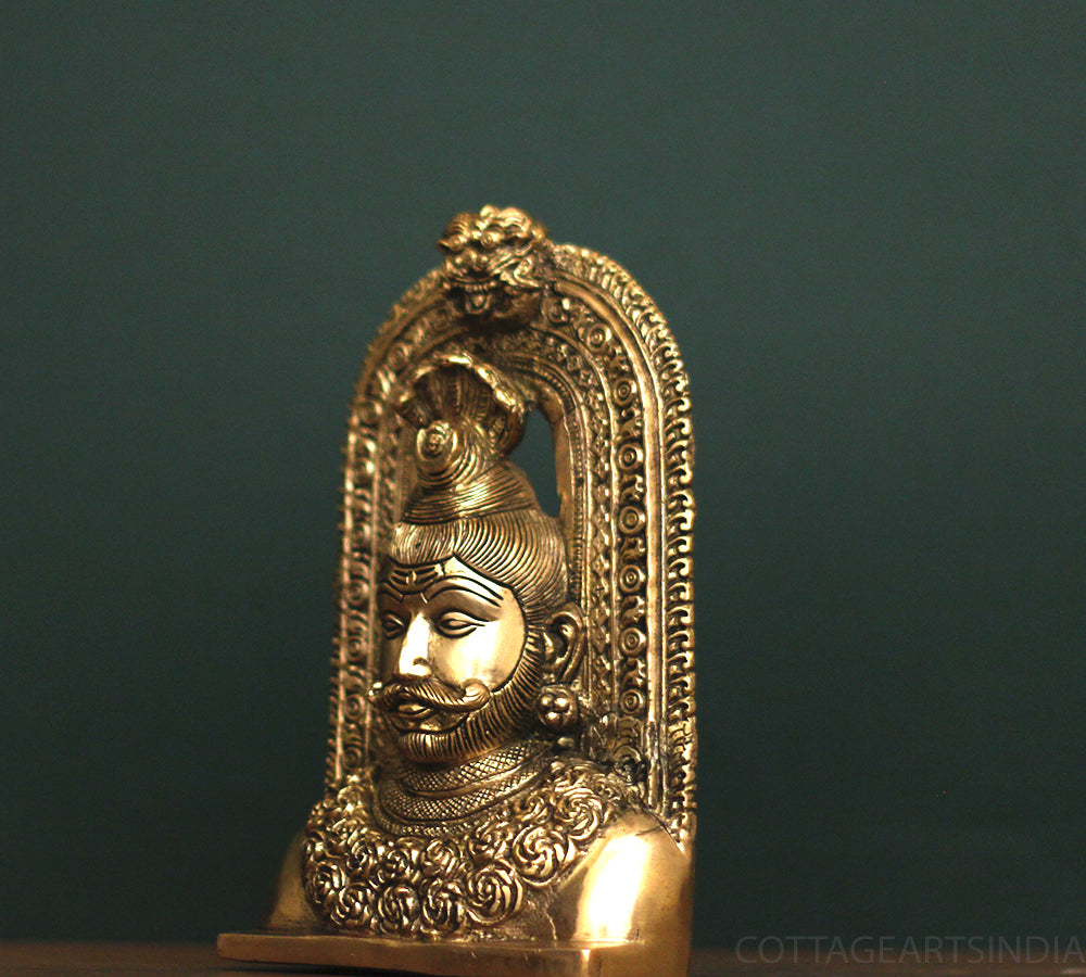 Brass Shiva Face In Prabhawali