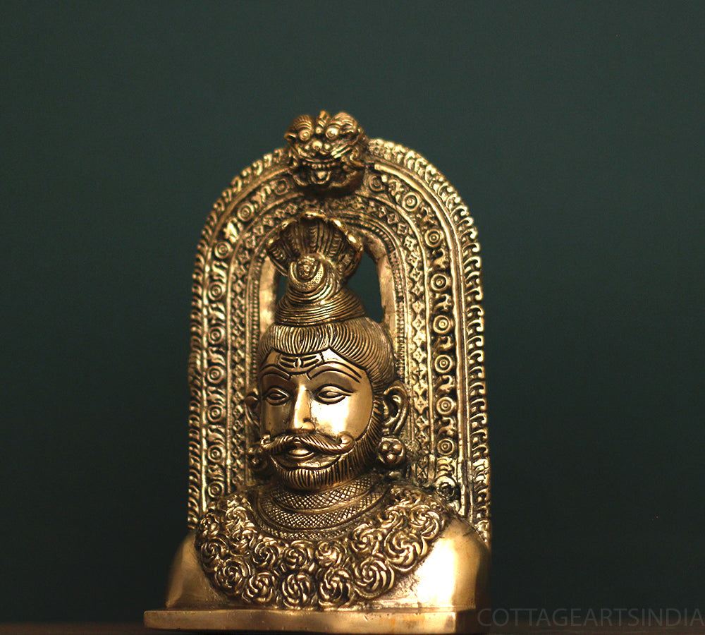 Brass Shiva Face In Prabhawali