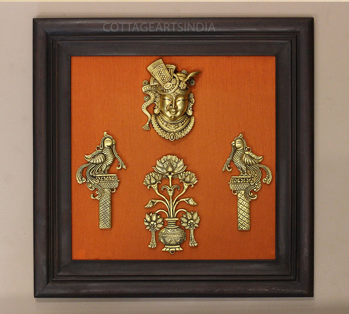 Brass Decor In Wooden Frame Big