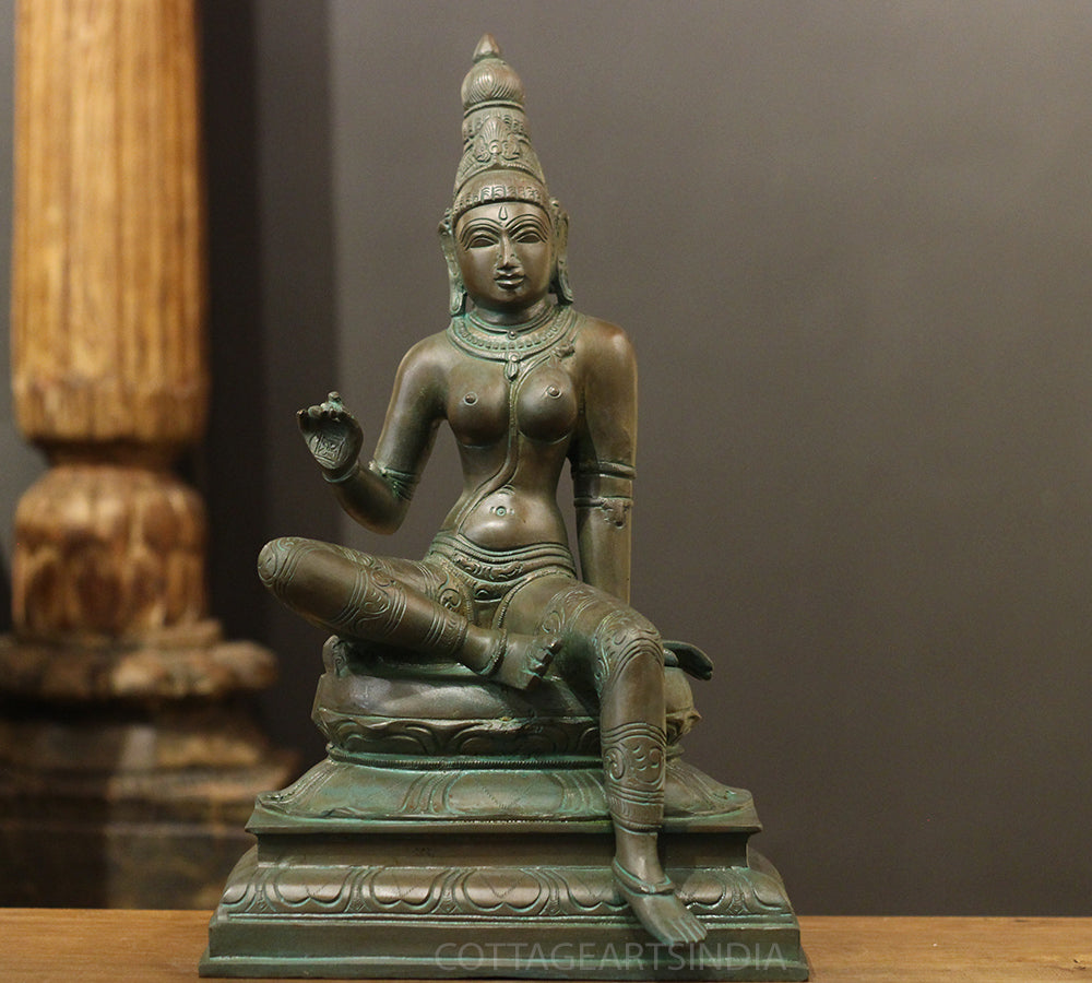 Brass Uma Parameshwari Parvati Bronze Finish 17"