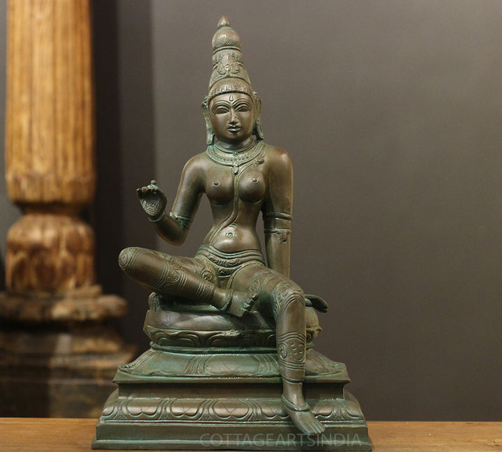 Brass Uma Parameshwari Parvati Bronze Finish 17"