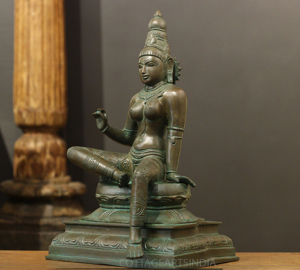 Brass Uma Parameshwari Parvati Bronze Finish 17"