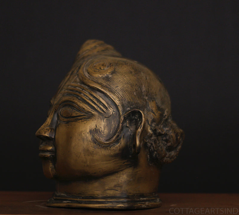 Brass Antique Finish Ardhnareshwar Mukhlingam Idol