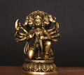 Brass Panchamukhi Hanuman Idol 10"