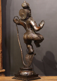 Brass Krishna On Serpent - Kaliyadaman Posture 35"