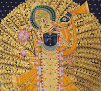 Hand-Painted Shrinathji Pichwai Painting | Golden Kadamba Tree Nathdwara Art
