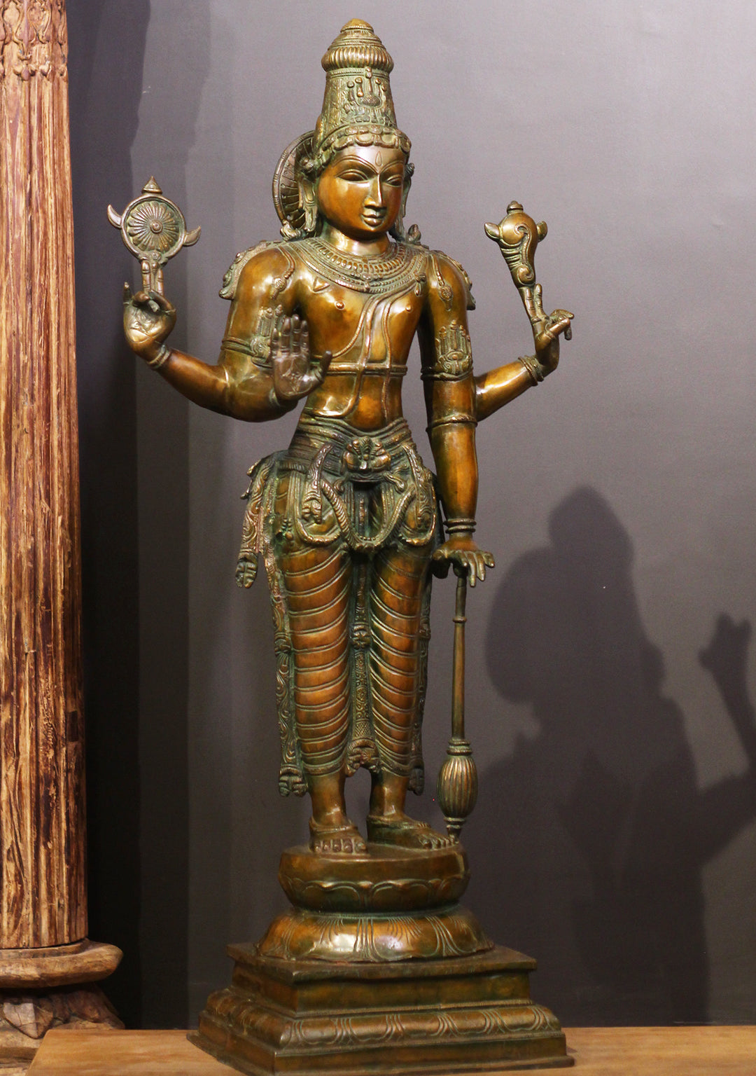Brass Vishnu 37" Dark Copper Finish