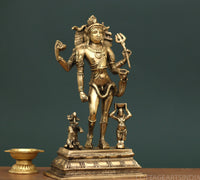 Brass Idol of Shiva  Bhikshatana 11"