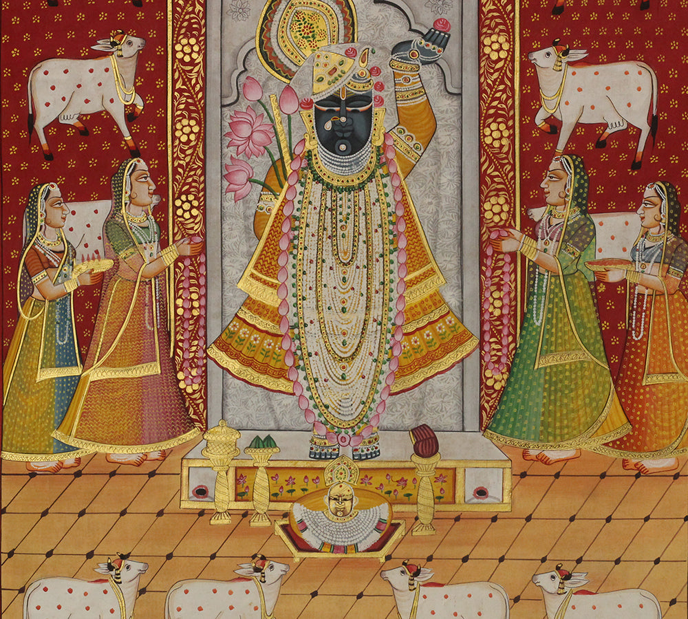 Hand-Painted Shrinathji Temple Pichwai Painting | Traditional Nathdwara Art