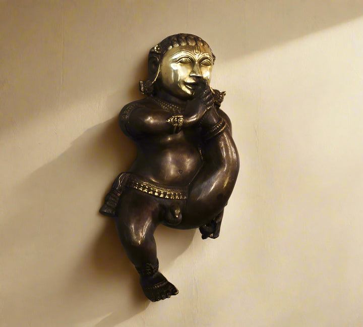 Brass Bala Krishna Wall Hanging