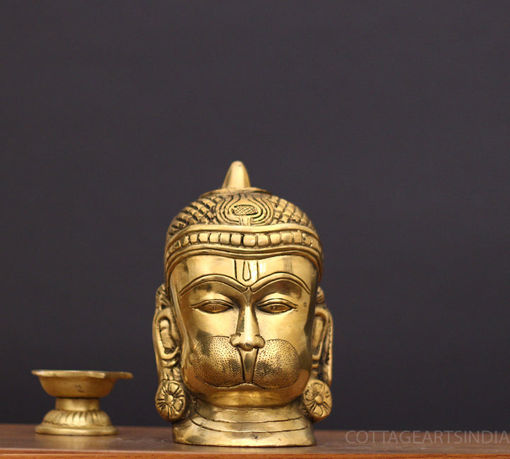 Brass Hanuman Face Statue