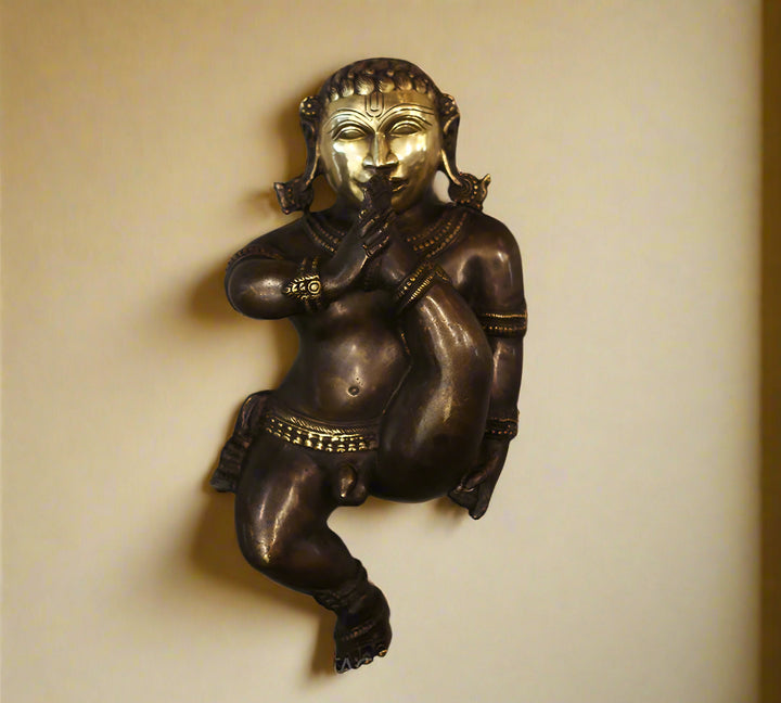 Brass Bala Krishna Wall Hanging