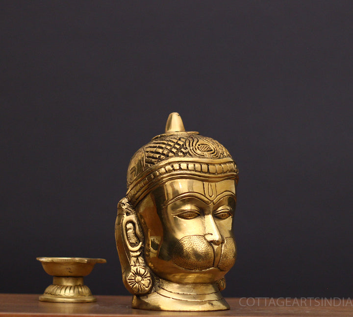 Brass Hanuman Face Statue