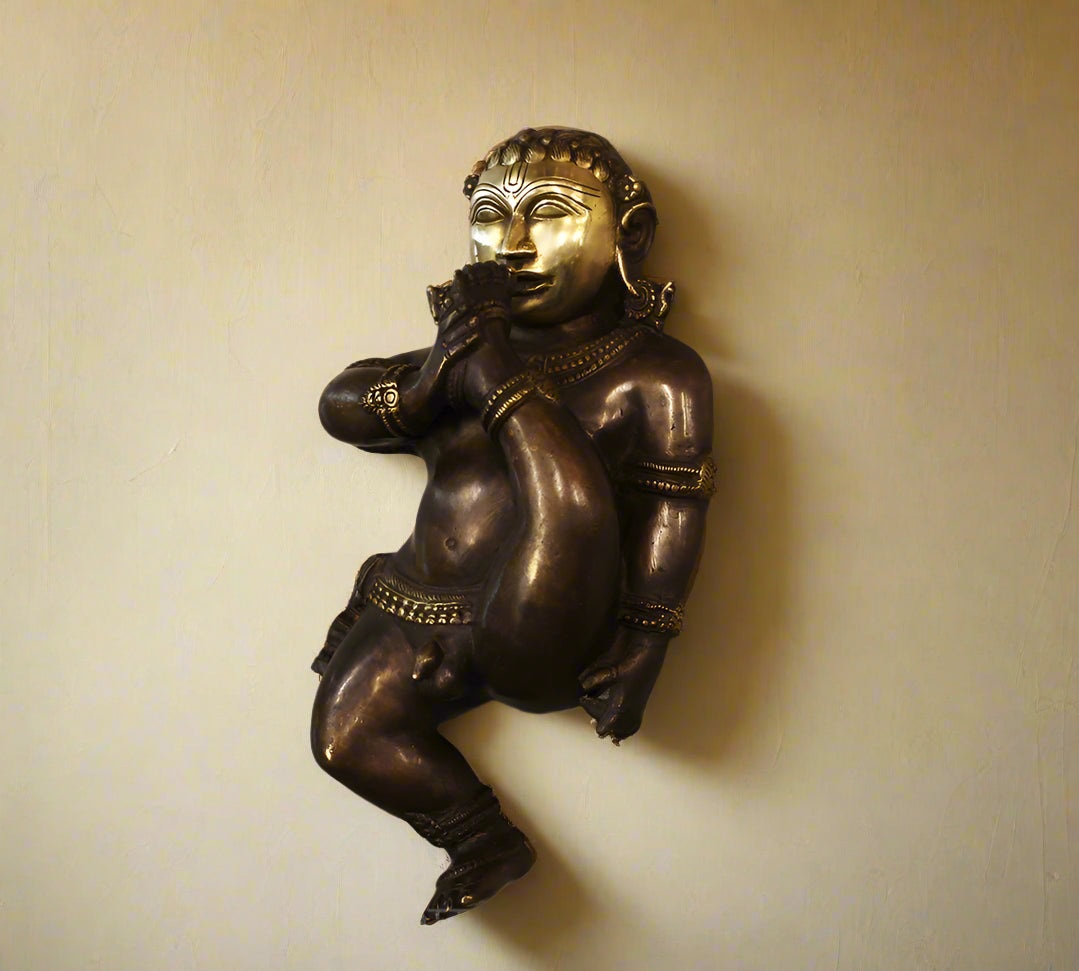 Brass Bala Krishna Wall Hanging