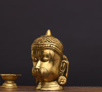 Brass Hanuman Face Statue