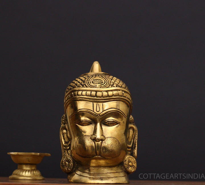 Brass Hanuman Face Statue