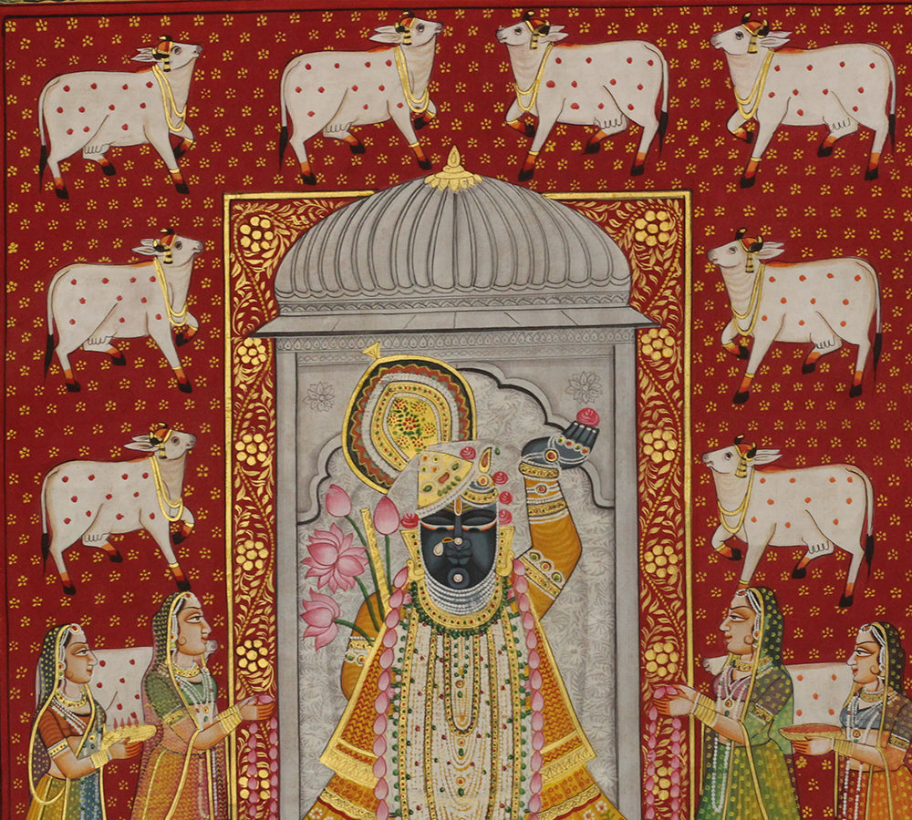 Hand-Painted Shrinathji Temple Pichwai Painting | Traditional Nathdwara Art