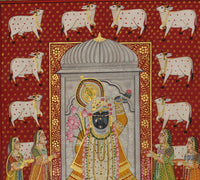 Hand-Painted Shrinathji Temple Pichwai Painting | Traditional Nathdwara Art