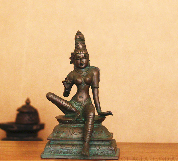 Brass Uma Parameshwari Parvati Bronze Finish 10”