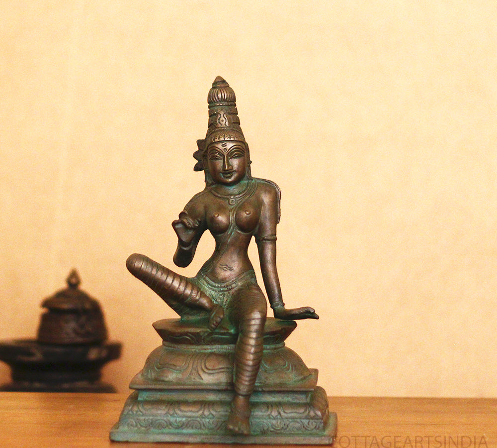 Brass Uma Parameshwari Parvati Bronze Finish 10”
