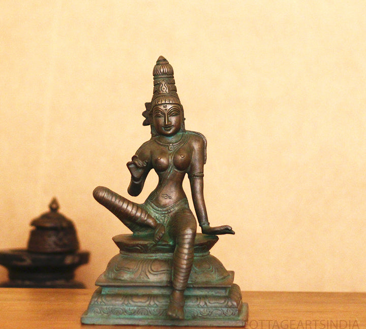 Brass Uma Parameshwari Parvati Bronze Finish 10”