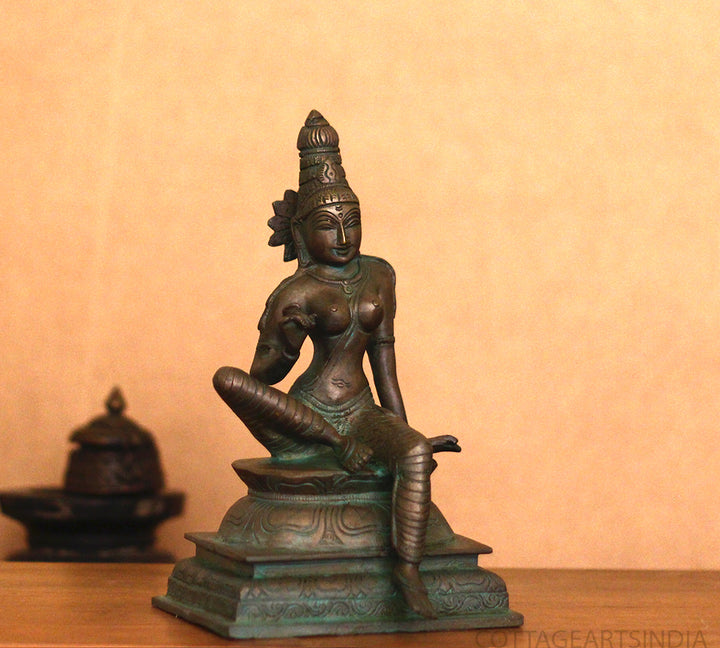 Brass Uma Parameshwari Parvati Bronze Finish 10”