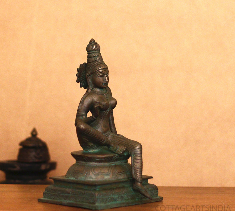 Brass Uma Parameshwari Parvati Bronze Finish 10.5 "