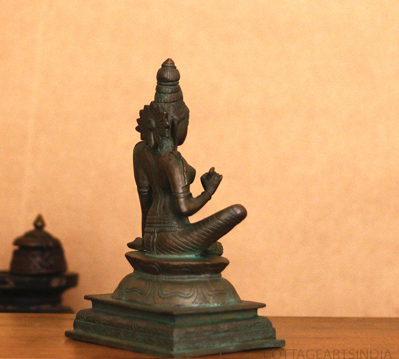 Brass Uma Parameshwari Parvati Bronze Finish 10.5 "