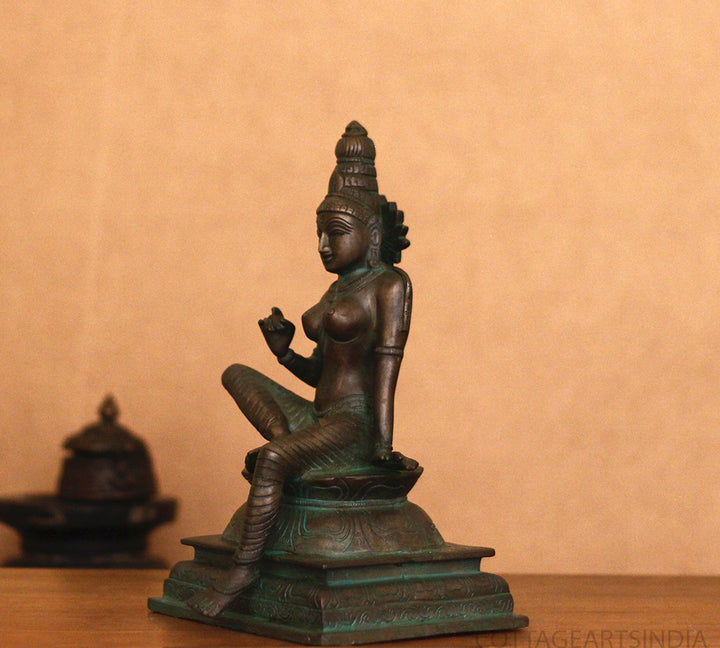 Brass Uma Parameshwari Parvati Bronze Finish 10”