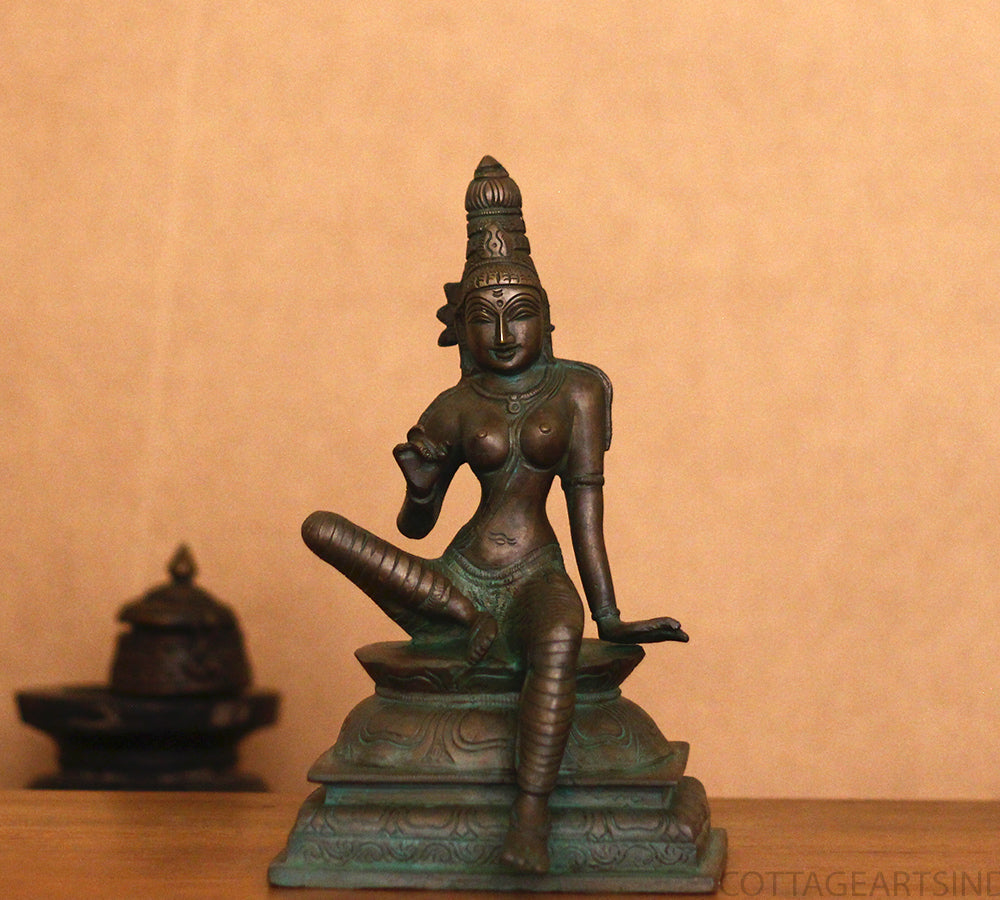 Brass Uma Parameshwari Parvati Bronze Finish 10”