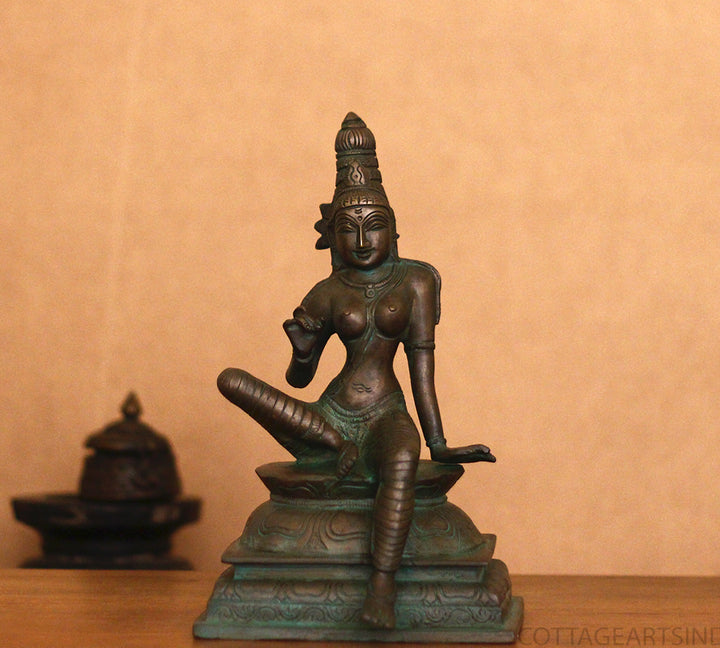 Brass Uma Parameshwari Parvati Bronze Finish 10”