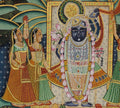 Hand-Painted Shrinathji Pichwai Painting | Krishna with Gopis & Sacred Cows