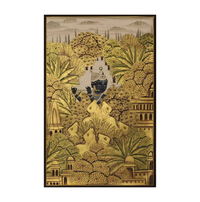Krishna with Cows Pichwai Painting – Golden Vrindavan Wall Art