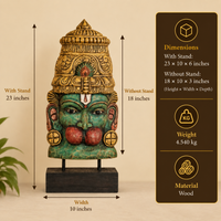 Wooden Hanuman Mask on Stand
