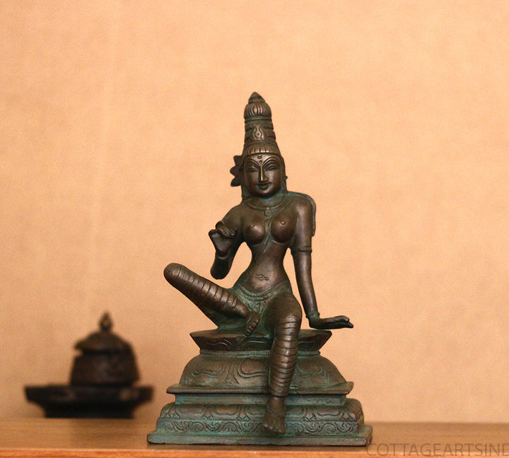 Brass Uma Parameshwari Parvati Bronze Finish 10”