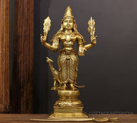 Brass Idol of Lord Murugan 21"