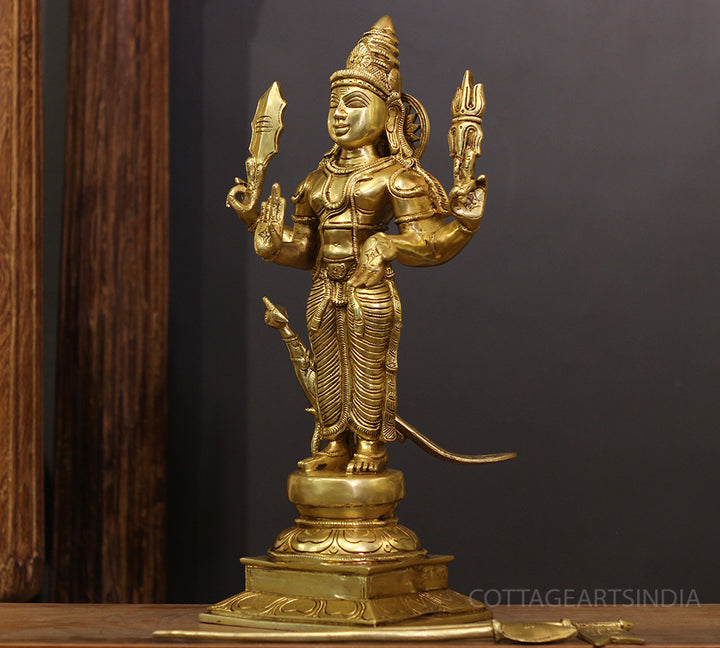 Brass Idol of Lord Murugan 21"