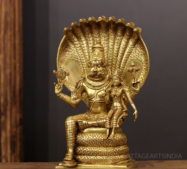 Brass Narsimha Laxmi 14"
