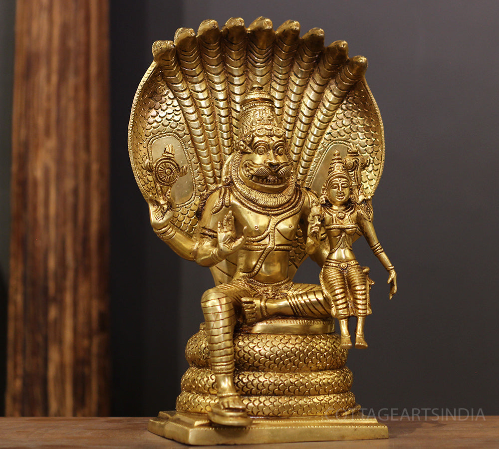 Brass Narsimha Laxmi 14"