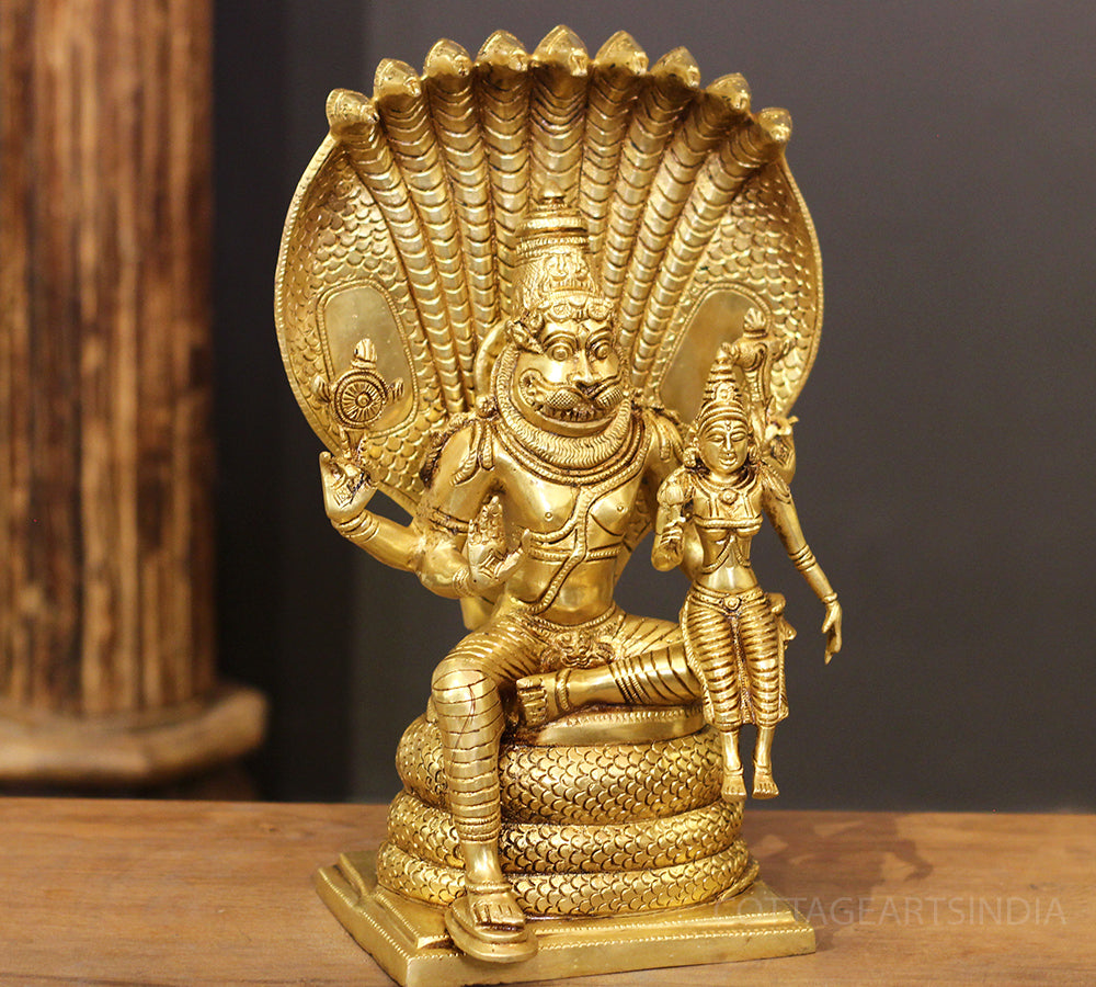 Brass Narsimha Laxmi 14"