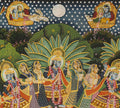 Hand-Painted Maharas Leela Pichwai Painting | Krishna Ras Leela Artwork