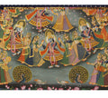 Hand-Painted Maharas Leela Pichwai Painting | Krishna Ras Leela Artwork