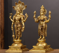 Brass Narayana /Vishnu Laxmi Standing 18"