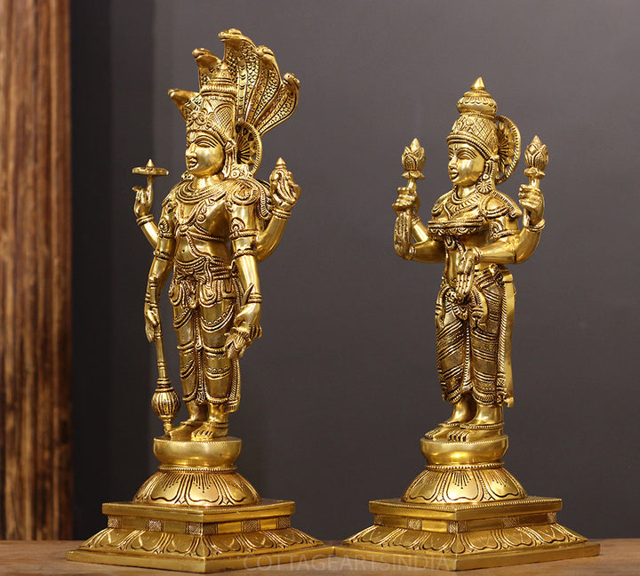 Brass Narayana /Vishnu Laxmi Standing 18"