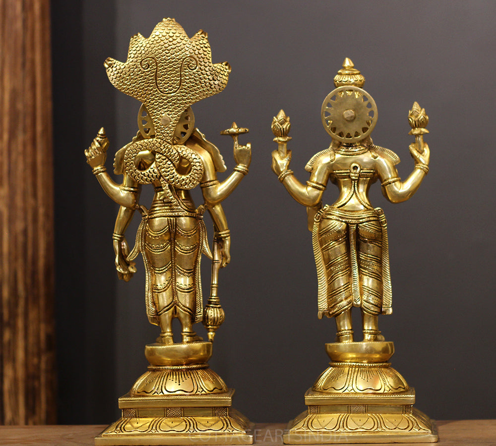 Brass Narayana /Vishnu Laxmi Standing 18"